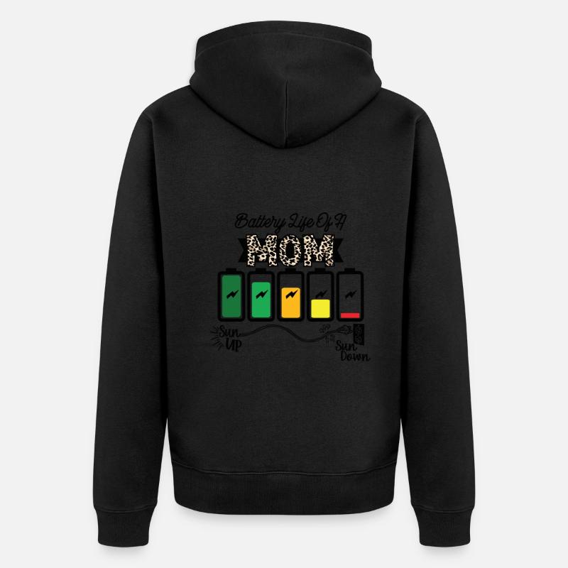 Batterielebensdauer Einer Mutter - Unisex Premium Bio Zip Hoodie - undefined