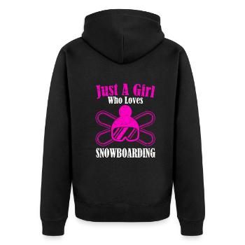 Juste une fille qui aime le snowboard Snowboarder Gir - Veste à capuche bio Premium Unisexe - noir - Dos - Nico (187cm)