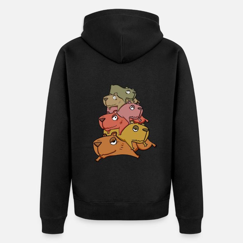 Capybara pile capybara - Veste à capuche bio Premium Unisexe - noir