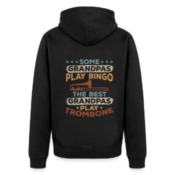 Les meilleurs grands-pères jouent au trombone Trombone Best Gran - Veste à capuche bio Premium Unisexe - noir - Dos - Nico (187cm)