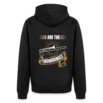 Je suis le tromboniste Trombone Musique Jouer Trombones - Veste à capuche bio Premium Unisexe - noir - Dos - Nico (187cm)