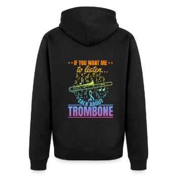 Si vous voulez que je vous écoute, parlez de Trombone Trombone - Veste à capuche bio Premium Unisexe - noir - Dos - Nico (187cm)