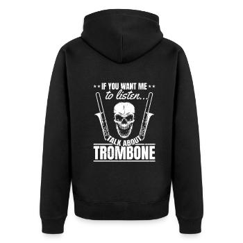Si vous voulez que je vous écoute, parlez de Trombone Trombone - Veste à capuche bio Premium Unisexe - noir - Dos - Nico (187cm)