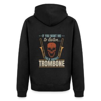 Si vous voulez que je vous écoute, parlez de Trombone Trombone - Veste à capuche bio Premium Unisexe - noir - Dos - Nico (187cm)