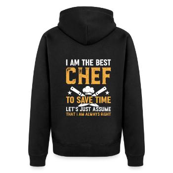 Je suis le meilleur chef pour gagner du temps, supposons simplement - Veste à capuche bio Premium Unisexe - noir - Dos - Nico (187cm)