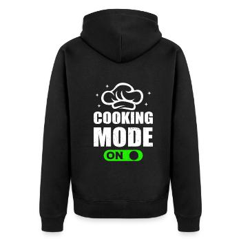 Cooking Mode On Cook Chef's Hat Kitchen Chef Cook - Unisex Premium Bio Zip Hoodie - Schwarz - Hinten - Nico (187cm)