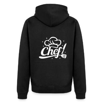 Outils de cuisine Chef Chapeau de chef & Couteau de chef Cuisine - Veste à capuche bio Premium Unisexe - noir - Dos - Nico (187cm)