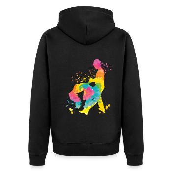 Salsero Und Salsera Salsa-festival - Unisex Premium Bio Zip Hoodie - Schwarz - Hinten - Nico (187cm)