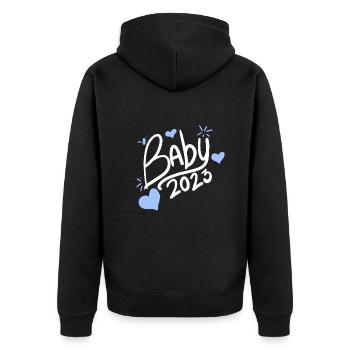 Bébé 2023 Garçon - Veste à capuche bio Premium Unisexe - noir - Dos - Nico (187cm)