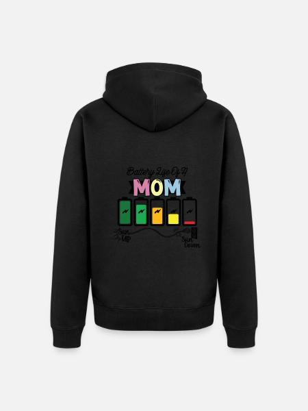 Batterielebensdauer Einer Mutter - Unisex Premium Bio Zip Hoodie -