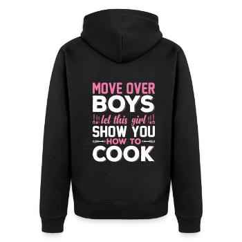 Move Over Boys Laissez cette fille vous montrer comment cuisiner - Veste à capuche bio Premium Unisexe - noir - Dos - Nico (187cm)