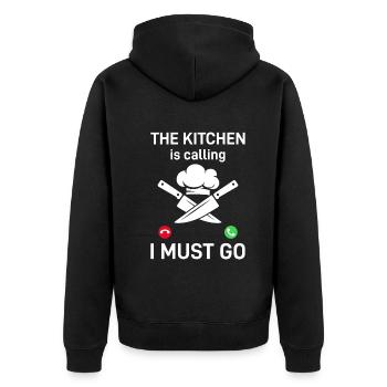 La cuisine appelle I Must Go Funny Chefs & Coo - Veste à capuche bio Premium Unisexe - noir - Dos - Nico (187cm)