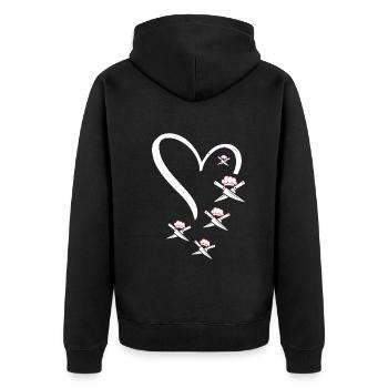 Knives Crossed Cooking Knives In A Heart Chef Cook - Unisex Premium Organic Zip Hoodie - black - Back - Nico (187cm)