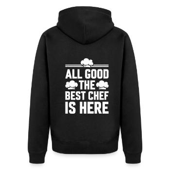 All Good The Best Chef Is Here Chef Cook Cook Hats - Unisex Premium Bio Zip Hoodie - Schwarz - Hinten - Nico (187cm)