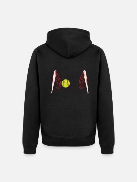 Mädchen Frieden Liebe Softball - Unisex Premium Bio Zip Hoodie -