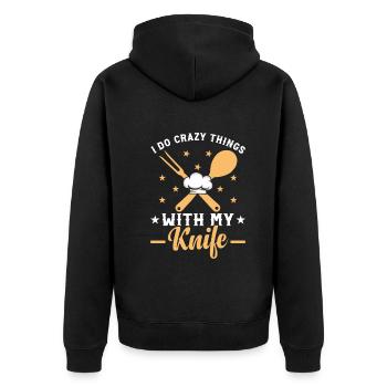 Je fais des choses folles avec mon couteau Chef Outils Cuisine - Veste à capuche bio Premium Unisexe - noir - Dos - Nico (187cm)