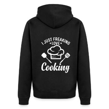 I Just Freaking Love Cooking Chef Cook Tools Kitch - Unisex Premium Bio Zip Hoodie - Schwarz - Hinten - Nico (187cm)