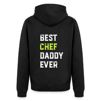Best Chef Daddy Ever Chef Cook Daddy Best Kitchen - Unisex Premium Bio Zip Hoodie - Schwarz - Hinten - Nico (187cm)
