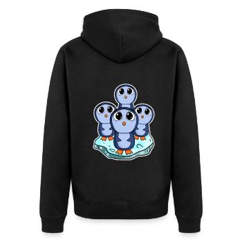 Pingouins - Veste à capuche bio Premium Unisexe - noir - Dos - Nico (187cm)