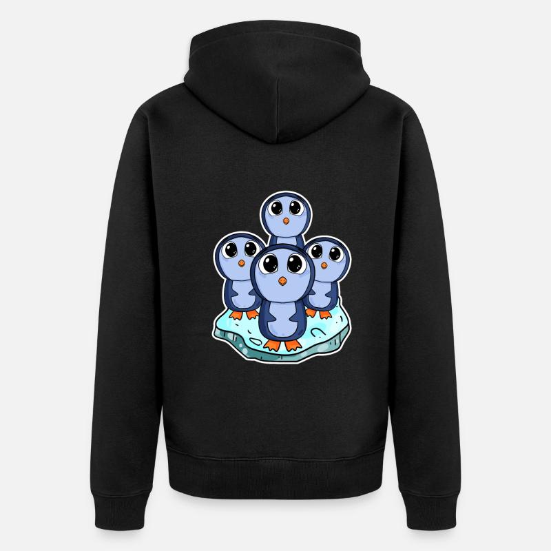 Pingouins - Veste à capuche bio Premium Unisexe - noir