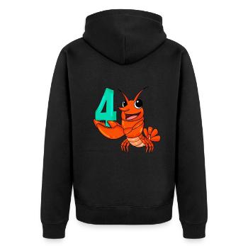4 ans 4 ans avec motif animal - quatre - Veste à capuche bio Premium Unisexe - noir - Dos - Nico (187cm)