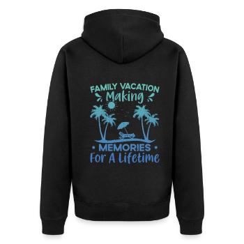 Vacances d’été en famille Créer des souvenirs - Veste à capuche bio Premium Unisexe - noir - Dos - Nico (187cm)