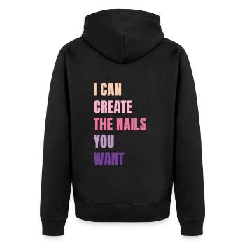 I create the nails you want manicure - Unisex Premium Organic Zip Hoodie - black - Back - Nico (187cm)