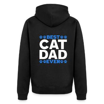Meilleur père de chat de tous les temps - Amoureux des chats et propriétaire de chat Happy Fa - Veste à capuche bio Premium Unisexe - noir - Dos - Nico (187cm)
