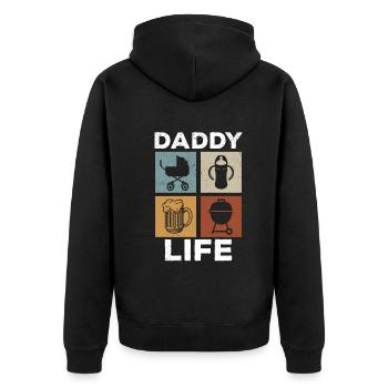 Daddy Life - First Father's Day Daddy Father's Day - Unisex Premium Bio Zip Hoodie - Schwarz - Hinten - Nico (187cm)