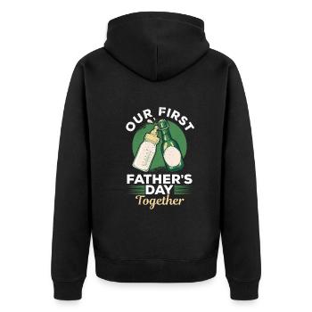 Happy Father's Day - Our First Father's Day Togeth - Unisex Premium Bio Zip Hoodie - Schwarz - Hinten - Nico (187cm)