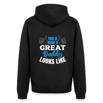 Funny Father's Day - This Is What A Great Daddy Lo - Unisex Premium Organic Zip Hoodie - black - Back - Nico (187cm)