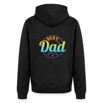 Happy Father's Day - Sexy Dad - Unisex Premium Bio Zip Hoodie - Schwarz - Hinten - Nico (187cm)