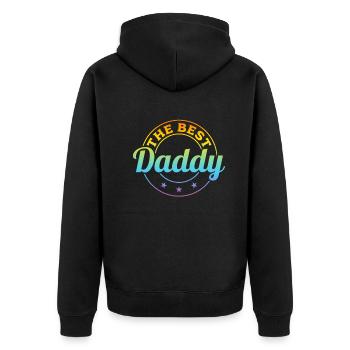 Father's Day Ideas Daddy - The Best Daddy - Unisex Premium Organic Zip Hoodie - black - Back - Nico (187cm)