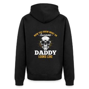Maintenant tu sais à quoi ressemble un papa génial - Da - Veste à capuche bio Premium Unisexe - noir - Dos - Nico (187cm)