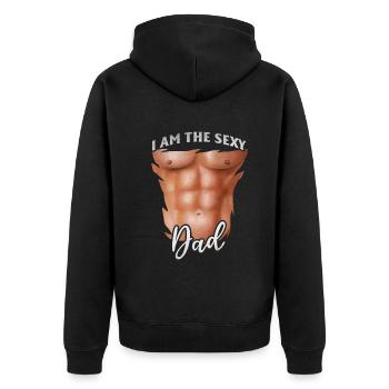 Je suis le papa sexy - Fête des pères 2023 Sexy Dad & F - Veste à capuche bio Premium Unisexe - noir - Dos - Nico (187cm)