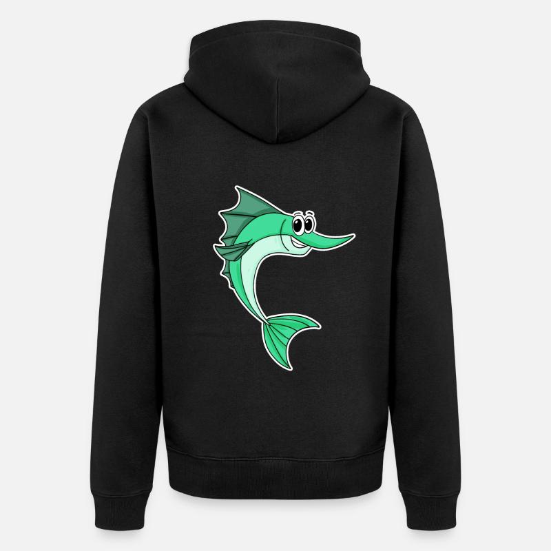 Espadon mignon - Veste à capuche bio Premium Unisexe - noir