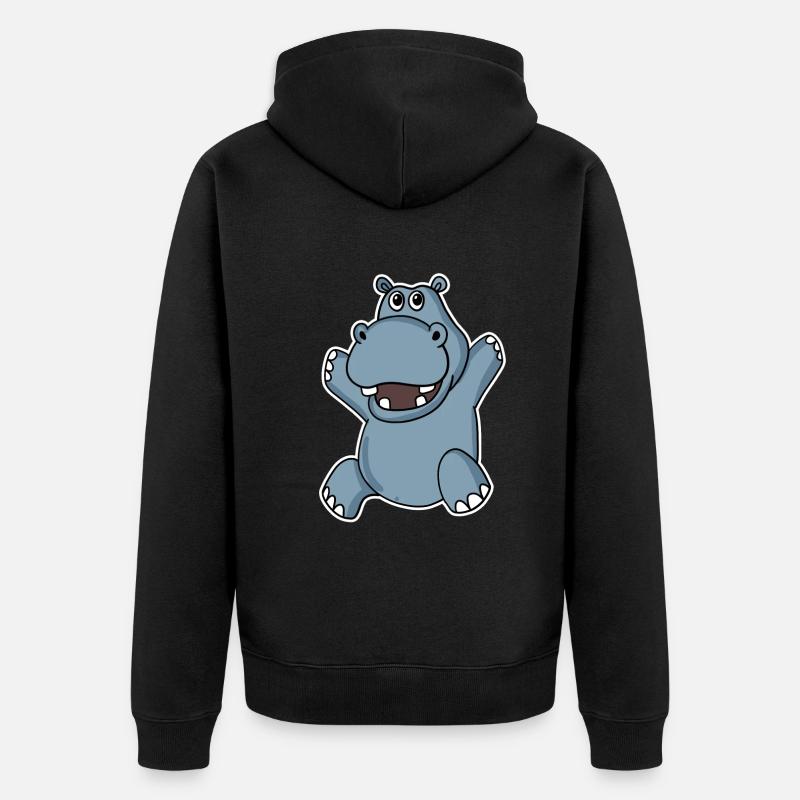 Hippopotame mignon - Veste à capuche bio Premium Unisexe - noir