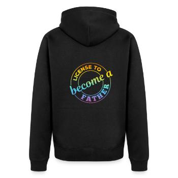 Drôle de fête des pères - Licence pour devenir père - Veste à capuche bio Premium Unisexe - noir - Dos - Nico (187cm)