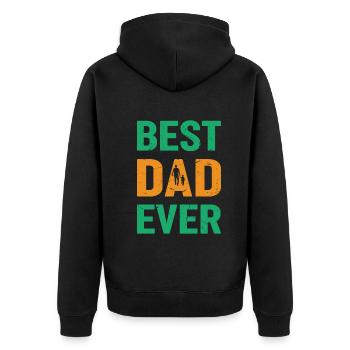 Meilleur papa de tous les temps - Fête des pères 2023 - Veste à capuche bio Premium Unisexe - noir - Dos - Nico (187cm)