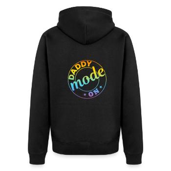 Daddy Mode On - Funny Fathers Day Ideas - Unisex Premium Bio Zip Hoodie - Schwarz - Hinten - Nico (187cm)