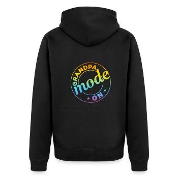 Funny Grandpa Father's Day Ideas - Grandpa Mode On - Unisex Premium Organic Zip Hoodie - black - Back - Nico (187cm)