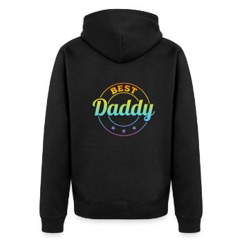 Best Daddy - Happy Father's Day Daddy - Unisex Premium Organic Zip Hoodie - black - Back - Nico (187cm)