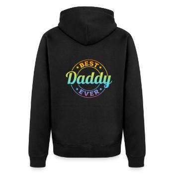 Daddy Father's Day - Best Daddy Ever - Unisex Premium Organic Zip Hoodie - black - Back - Nico (187cm)