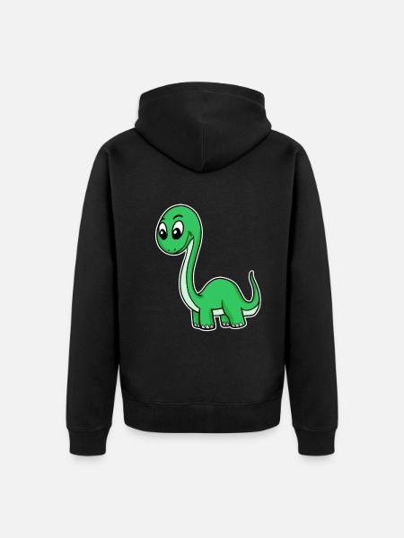 Dino vert - Veste à capuche bio Premium Unisexe - noir