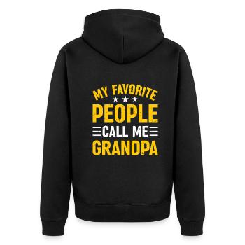 Fête des pères de grand-père - Mes gens préférés m’appellent - Veste à capuche bio Premium Unisexe - noir - Dos - Nico (187cm)