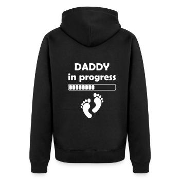 Daddy to be - Daddy In Progress - Unisex Premium Organic Zip Hoodie - black - Back - Nico (187cm)