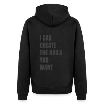 I create the nails you want manicure - Unisex Premium Organic Zip Hoodie - black - Back - Nico (187cm)