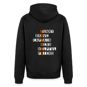 Funny Brave Captain Hero Helpful Friend - Dad Fath - Unisex Premium Organic Zip Hoodie - black - Back - Nico (187cm)
