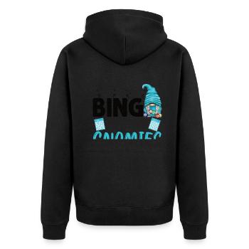 Bingo with my gnomies Funny Bingo - Unisex Premium Organic Zip Hoodie - black - Back - Nico (187cm)