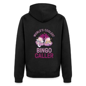 The coolest bingo caller in the world - Bingo - Unisex Premium Organic Zip Hoodie - black - Back - Nico (187cm)